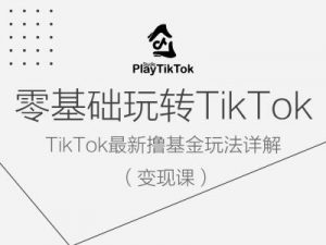 零基础玩转TIKTOK变现课，TIKTOK最新撸基金玩法详解-个人经验技术分享