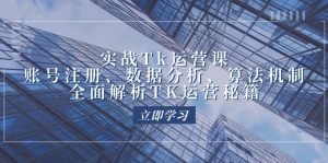 实战Tk运营实操:账号注册、数据分析、算法机制,全面解析TK运营秘籍-个人经验技术分享