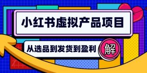 小红书虚拟产品店铺运营指南：从选品到自动发货，轻松实现日躺赚几百-个人经验技术分享