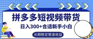 拼多多短视频带货日入300+有长期稳定被动收益,合适新手小白【揭秘】-个人经验技术分享