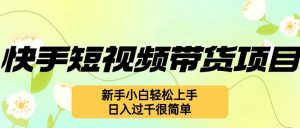 快手短视频带货项目，最新玩法 新手小白轻松上手，日入过千很简单-个人经验技术分享