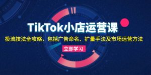 TikTok小店运营课:投流技法全攻略,包括广告命名 扩量手法及市场运营方法-个人经验技术分享