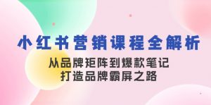 小红书营销课程全解析,从品牌矩阵到爆款笔记,打造品牌霸屏之路-个人经验技术分享