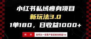 小红书瘦身项目3.0模式,新手小白日赚收益1000+(附从一名客户裂变收益…-个人经验技术分享