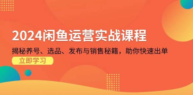 图片[1]-2024闲鱼运营实战课程：揭秘养号、选品、发布与销售秘籍，助你快速出单-个人经验技术分享