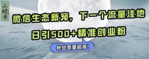 微信生态新宠小绿书：下一个流量洼地，日引500+精准创业粉，粉丝质量超高-个人经验技术分享