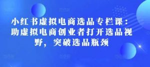 小红书虚拟电商选品专栏课:助虚拟电商创业者打开选品视野,突破选品瓶颈-个人经验技术分享