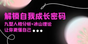 某社群课程,解锁自我成长密码,九型人格分析+冰山理论,让你更懂自己-个人经验技术分享