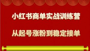 小红书商单实战训练营，从0到1教你如何变现，从起号涨粉到稳定接单，适合新手-个人经验技术分享