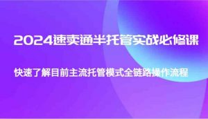 2024速卖通半托管从0到1实战必修课,帮助你快速了解目前主流托管模式全链路操作流程-个人经验技术分享