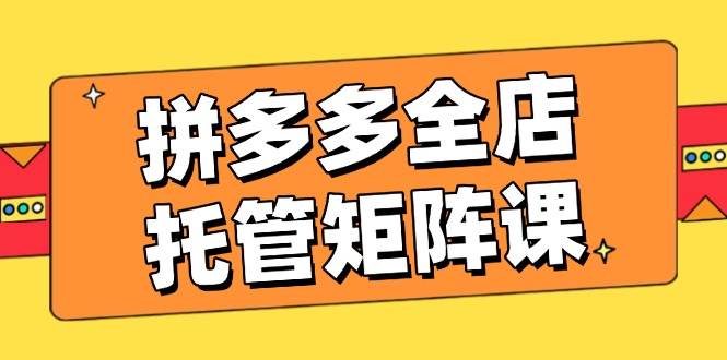 拼多多全店托管矩阵课，盈利动销玩法，高效计划设置，提升店铺效益 -1
