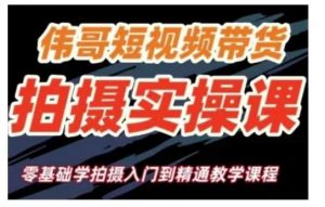 短视频带货拍摄实操课,零基础学拍摄入门到精通教学-个人经验技术分享