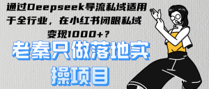 通过Deepseek导流私域适用于全行业，在小红书闭眼私域变现1000+？-个人经验技术分享