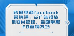跨境电商facebook营销课：从广告投放到BM管理，全面掌握FB营销技巧-个人经验技术分享