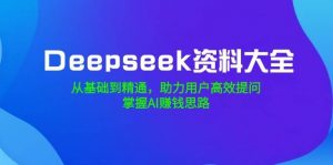 Deepseek资料大全,从基础到精通,助力用户高效提问,掌握AI赚钱思路-个人经验技术分享