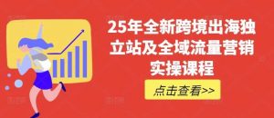 25年全新跨境出海独立站及全域流量营销实操课程,跨境电商独立站TIKTOK全域营销普货特货玩法大全-个人经验技术分享