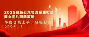 2025最新公众号流量主打法,美女图片简单复制,小白也能上手,轻松日入5张-个人经验技术分享