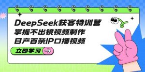 DeepSeek获客特训营:掌握不出镜视频制作,日产百条IP口播视频-个人经验技术分享