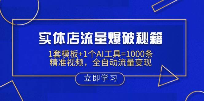 实体店流量爆破秘籍：1套模板+1个AI工具=1000条精准视频，全自动流量变现 -1