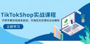 TikTokShop实战课程,手把手教你低成本启动,东南亚无货源玩法全解析-个人经验技术分享