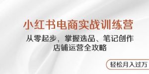 小红书电商实战训练营，从零起步，掌握选品、笔记创作、店铺运营全攻略，轻松月入过万-个人经验技术分享