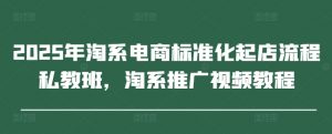 2025年淘系电商标准化起店流程私教班,淘系推广视频教程-个人经验技术分享