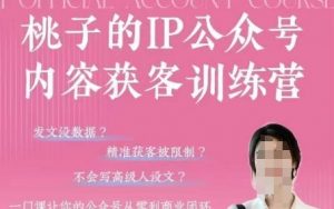 桃子IP公众号内容获客训练营(第3期)，一门让你公众号从0到商业闭环的课程-个人经验技术分享