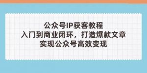 公众号IP获客教程(第3期),从入门到商业闭环,打造爆款文章,实现公众…-个人经验技术分享