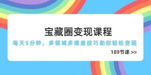 宝藏圈变现课程，每天5分钟，多领域多维度技巧助你轻松变现（189节）-个人经验技术分享