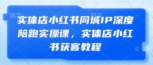 实体店小红书同城IP深度陪跑实操课,实体店小红书获客教程-个人经验技术分享
