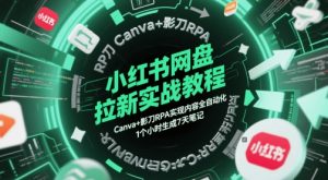 小红书网盘拉新实战教程，Canva+影刀RPA实现内容全自动化，1个小时生成7天笔记-个人经验技术分享