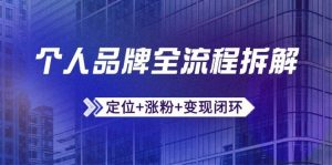 个人品牌全流程拆解:定位+涨粉+变现闭环,微信生态运营与资源整合-个人经验技术分享