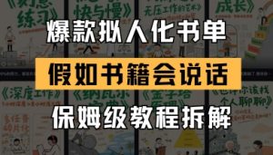 最新爆款拟人化书单玩法，假如书籍会说话，保姆级教程-个人经验技术分享