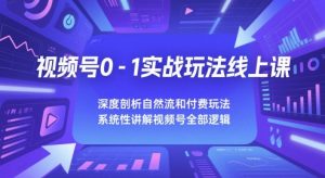 视频号0-1实战玩法线上课，深度剖析自然流和付费玩法，统性讲解视频号全部逻辑-个人经验技术分享