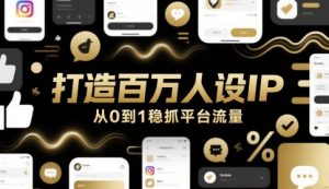 打造百万人设IP，从0到1稳抓平台流量-个人经验技术分享