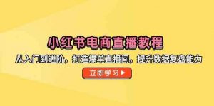 小红书电商直播教程,从入门到进阶,打造爆单直播间,提升数据复盘能力-个人经验技术分享