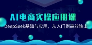 AI电商实操应用课:DeepSeek基础与应用,从入门到高效输出-个人经验技术分享
