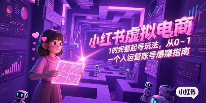 小红书虚拟电商，从0-1的完整起号玩法，一个人运营账号爆赚指南 -1