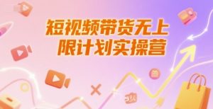 短视频带货无上限计划实操营，新人短视频带货工具流养号破播文案运营篇课程-个人经验技术分享