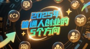 付费文章:2025年普通人创业的5个方向-个人经验技术分享