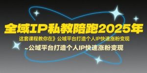 全域IP私教陪跑2025年,这套课程教你在公域平台打造个人IP快速涨粉变现-个人经验技术分享