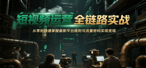 短视频运营全链路实战,从零到精通掌握最新平台规则与流量密码实现变现-个人经验技术分享