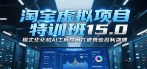 淘宝虚拟项目特训班15.0，模式优化和AI工具应用打造自动盈利店铺-个人经验技术分享