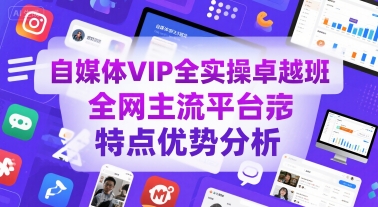 自媒体VIP全实操卓越班，全网主流平台特点优势分析 -1