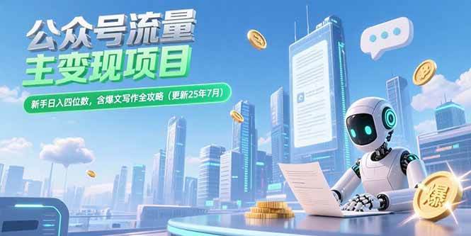 公众号流量主变现项目，新手日入四位数，含爆文写作全攻略(更新25年7月) -1