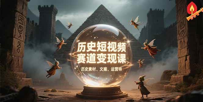 历史短视频赛道变现课，百集素材库应用，文案剪辑技巧，账号运营全案 -1