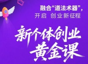 新个体创业黄金课:道法术器四维抢占2025红利-个人经验技术分享