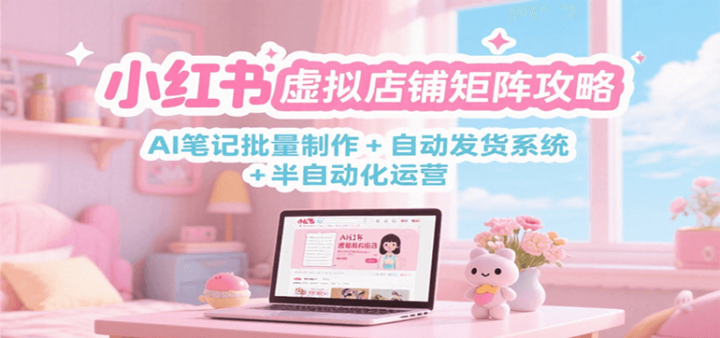 小红书虚拟店铺矩阵攻略：AI笔记批量制作 + 自动发货系统 + 半自动化运营 -1