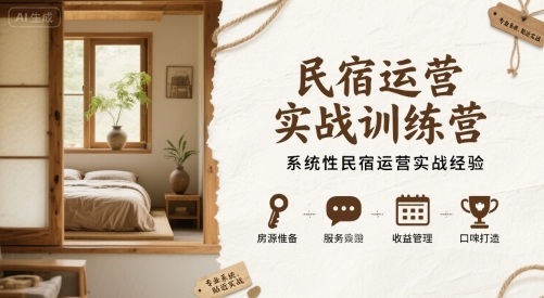 民宿运营实战训练营，系统性民宿运营实战经验 -1