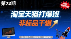 淘宝天猫打爆班原创高阶技术第72期，非标品干爆-个人经验技术分享